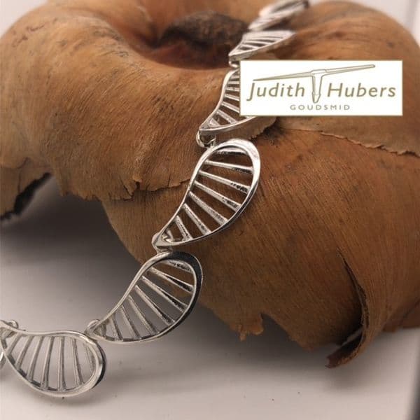 Handgemaakte zilveren schakelcollier