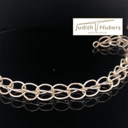 Handgemaakte zilveren collier 46cm