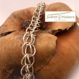 Handgemaakte zilveren collier 46cm