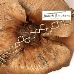 Strakke handgemaakte witgouden schakel armband 20 cm