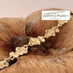 Handgemaakte geelgouden schakel armband 19cm