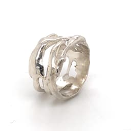 Handgemaakte zilveren ring (Earth) mt. 18,5