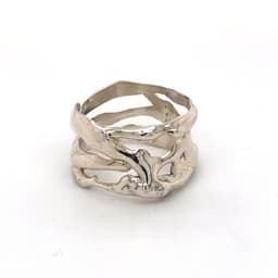 Handgemaakte zilveren ring (Earth) mt. 18,5
