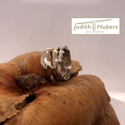 Handgemaakte zilveren ring Earth