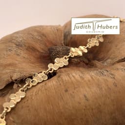 Handgemaakte geelgouden schakel armband 19cm