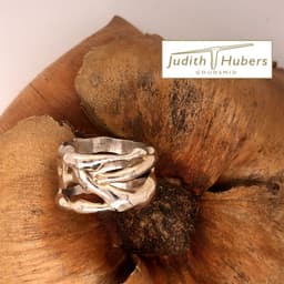 Handgemaakte zilveren ring Earth