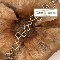 Strakke handgemaakte witgouden schakel armband 20 cm