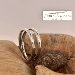 Handgemaakte zilveren ring mt 17